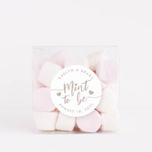Rose Taupe   Mint to Be Personalised Wedding Favou Classic Round Sticker
