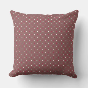 Rose Taupe, RED Rose and white dots Cushion