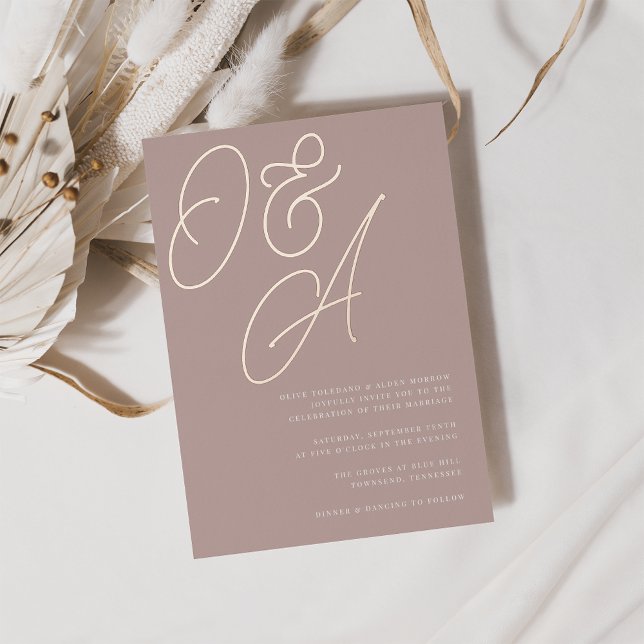 Rose Taupe | Rose Gold Script Monogram Wedding (Creator Uploaded)