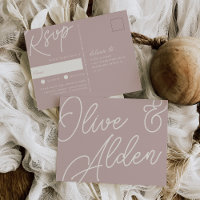 Rose Taupe | Script Watermark Meal Choice RSVP