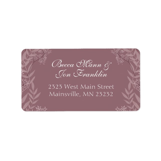 Rose Taupe Wedding Vintage Botanical Label (Front)