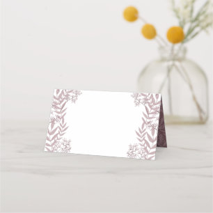 Rose Taupe Wedding Vintage Botanical Place Card