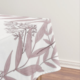 Rose Taupe Wedding Vintage Botanical Tablecloth