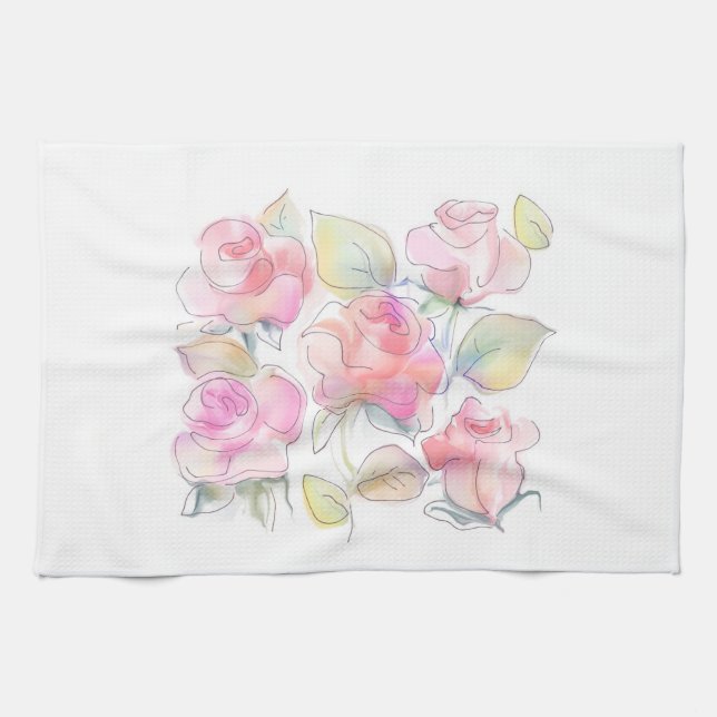 rose tea towel (Horizontal)