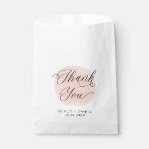 Rose Thank You Modern Wedding Treat Sacks, Favour Bags