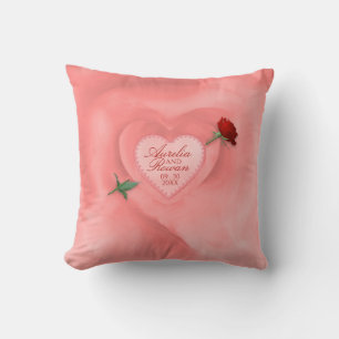 Rose Through the Heart Throw Pillow