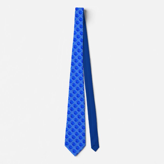 Rose Tie Blue Roses Neckties Blue Rose Flower Gift (Front)