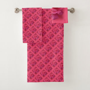 Rose Towel Sets Personalised Pink Rose Towels