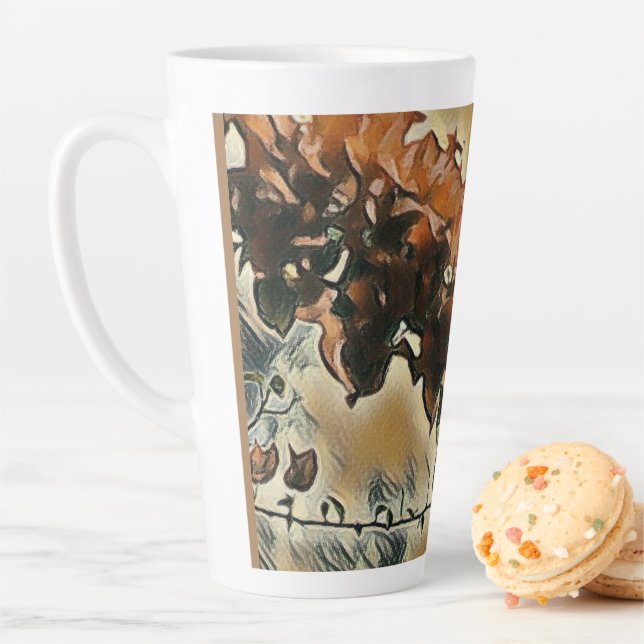 Rose Tree Art Latte Mug (In Situ)