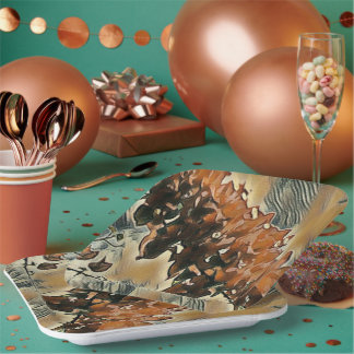 Rose Tree Art  Paper Plate