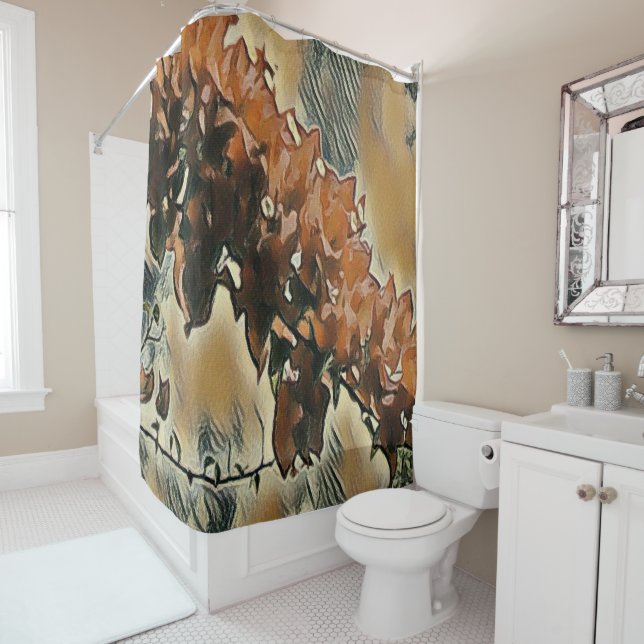 Rose Tree Art Shower Curtain (In Situ)