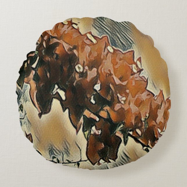 Rose Tree Art Throw Pillow (Front)