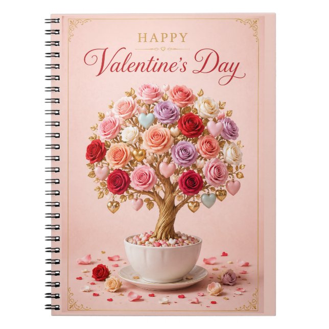 Rose Tree of Valentine Wishes Notebook (Front)