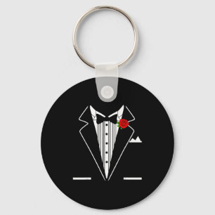 Rose Tuxedo Tux Wedding Prom Costume Party Men Kid Key Ring