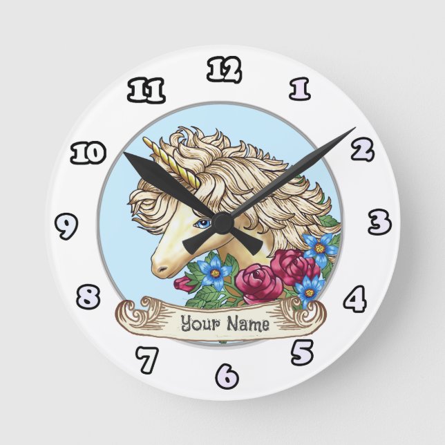  Rose Unicorn  clock (Front)