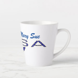 Rose USA Flag Blue Personalised  Latte Mug