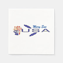 Rose USA Flag Blue Personalised 