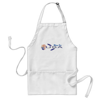 Rose USA Flag Blue Personalised  Standard Apron