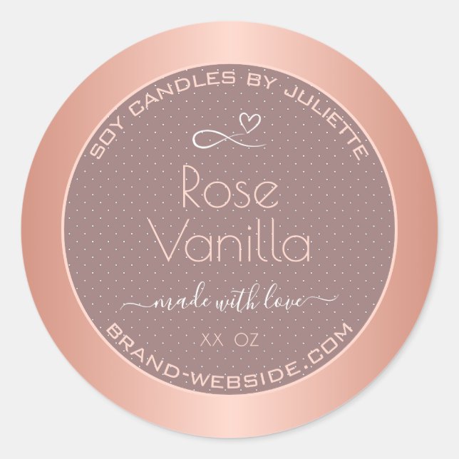 Rose Vanilla Scented Cute Product Packaging Labels (Front)