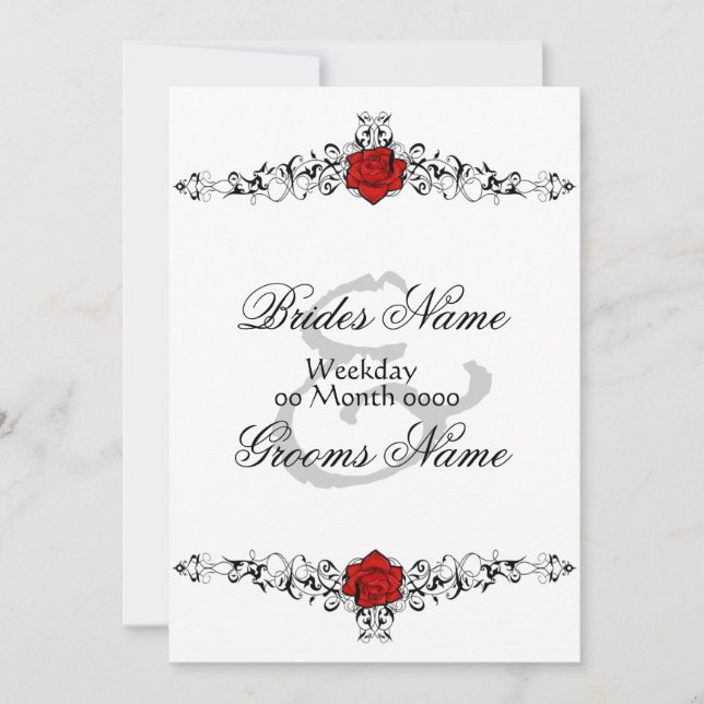 Rose Vine Wedding Invitation (Front)