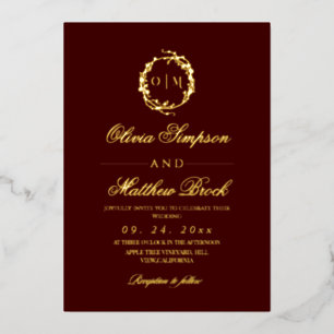 Rose Vines Burgundy Old Money Wedding
