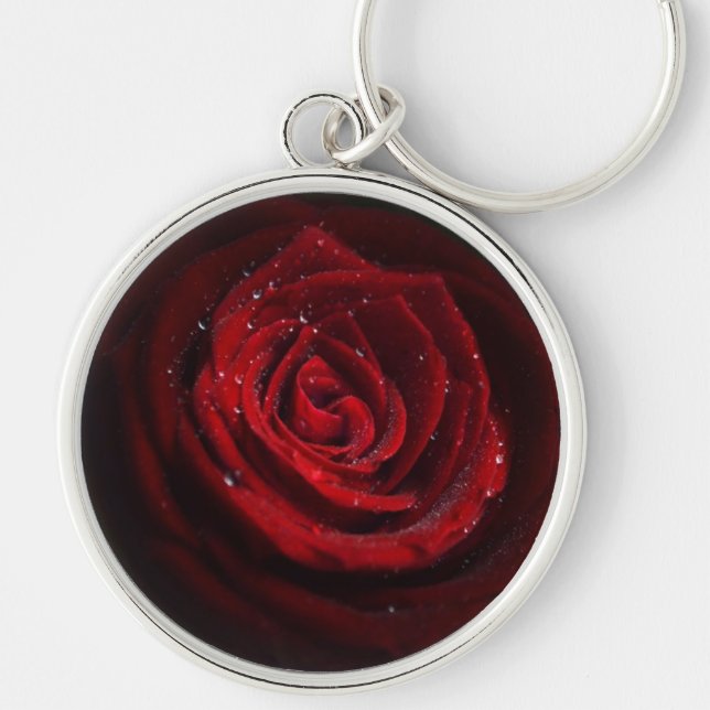 Rose Vines Heart Pattern Flower Peace Love Destiny Key Ring (Front)
