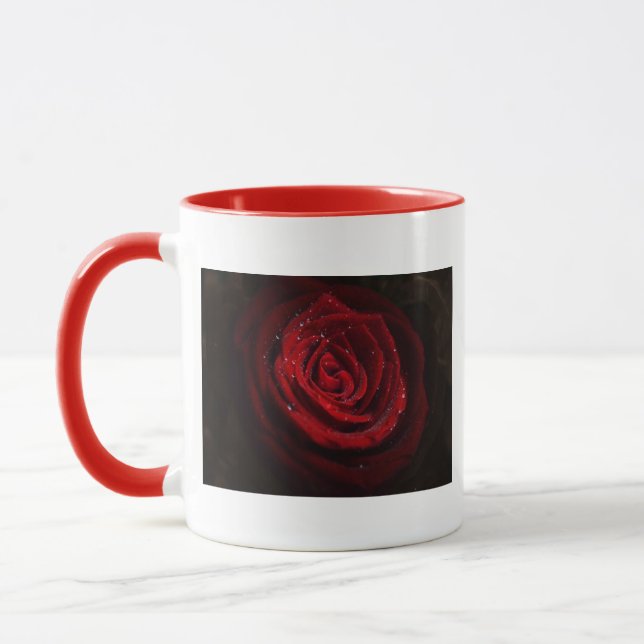 Rose Vines Heart Pattern Flower Peace Love Destiny Mug (Left)