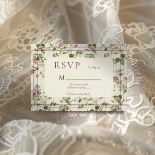 Rose vintage garden wedding rsvp card