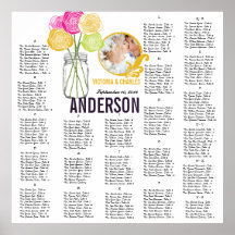 Rose Vintage Modern Mason Jar Seating Chart