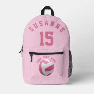 Rose Volleyball Girls Pink Team Printed Backpack