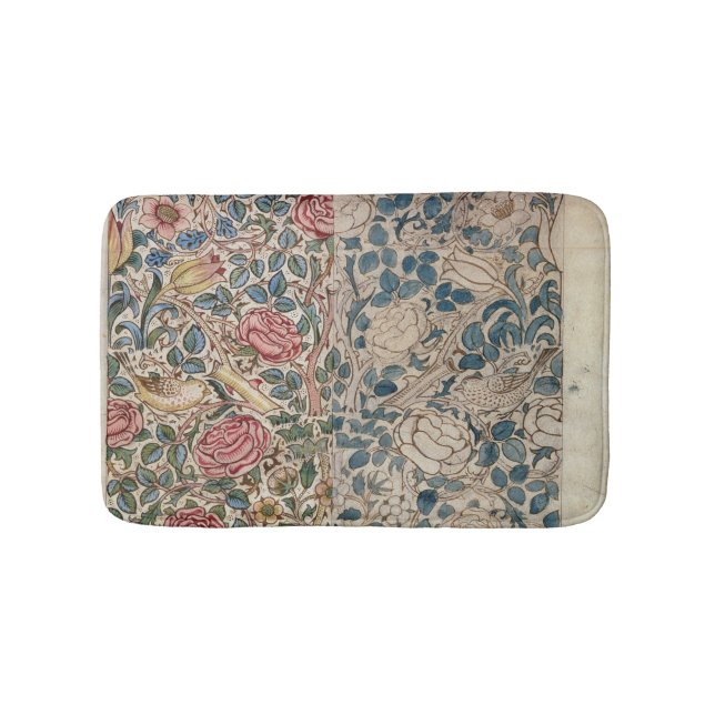 'Rose' wallpaper design (pencil and w/c on paper) Bath Mat (Front)