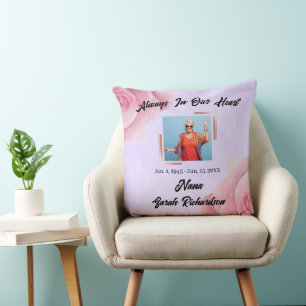 Rose Watercolor Always In Our Heart Keepsake Cushion