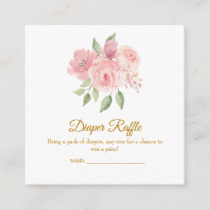 ROSE Watercolor Diaper Raffle Enclosure Card
