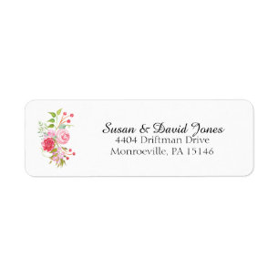 Rose watercolor floral mix address