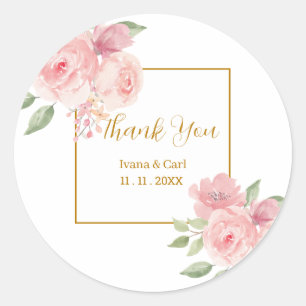 ROSE Watercolor Flower Label