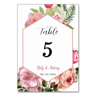 Rose watercolor Flowers Card ID Wedding Card
