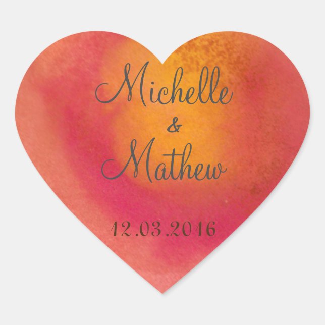 Rose Watercolor Heart Sticker (Front)