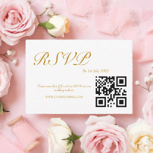 ROSE Watercolor QR Code RSVP Card