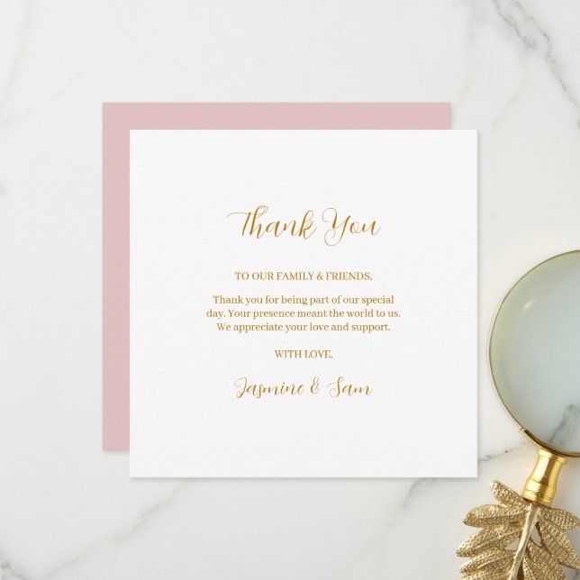 ROSE Watercolor Thank You Card (Front/Back In Situ)