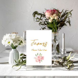 ROSE Watercolor Wedding Favour Sign