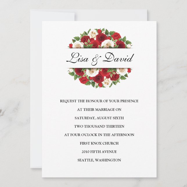 Rose Wedding Invitation (Front)