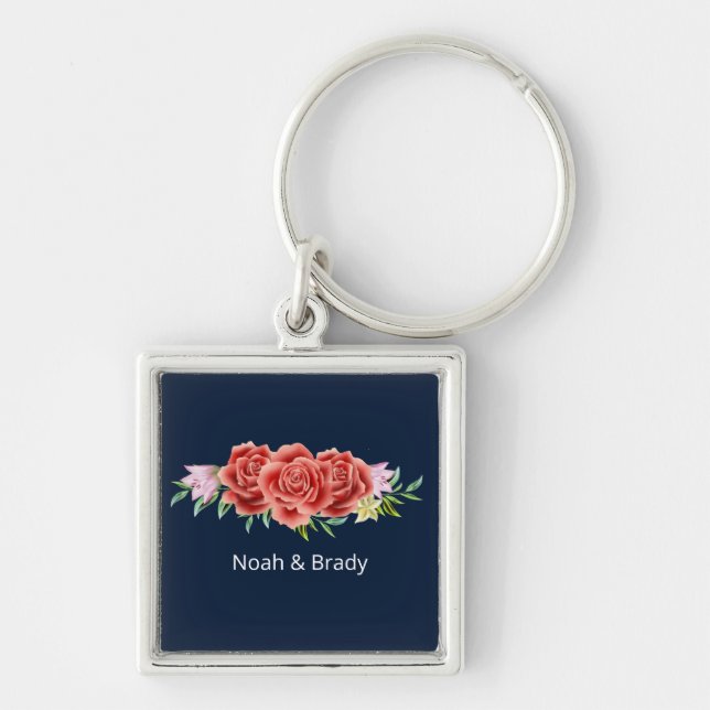 Rose Wedding  Key Ring (Front)