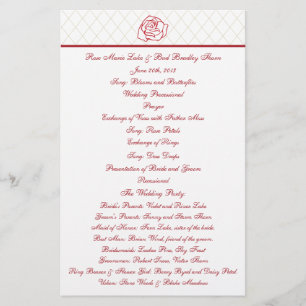Rose Wedding Program