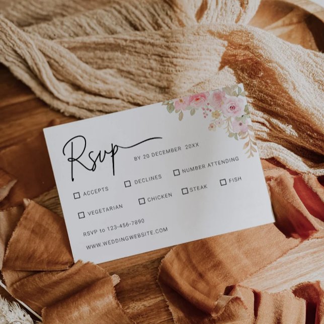 Rose Wedding RSVP Card Template (Rose Wedding RSVP Card Template)