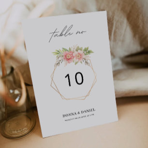 Rose Wedding table card Template