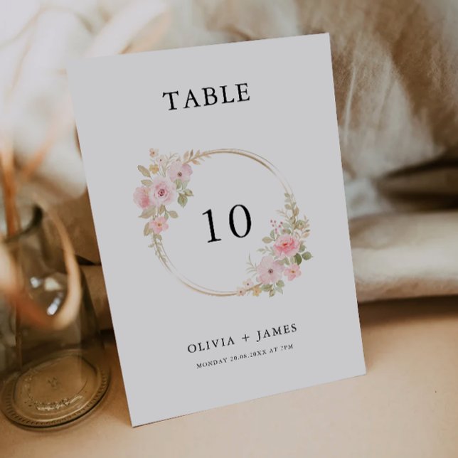 Rose Wedding table card Template (Rose Wedding table card Template)