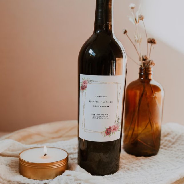 Rose Wedding wine bottle label Template (Rose Wedding wine bottle label Template)