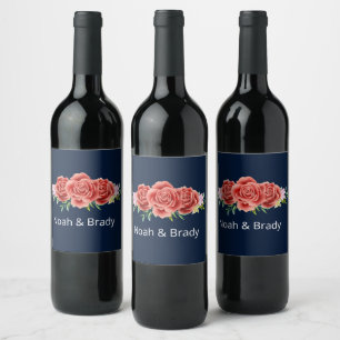 Rose Wedding  Wine Label