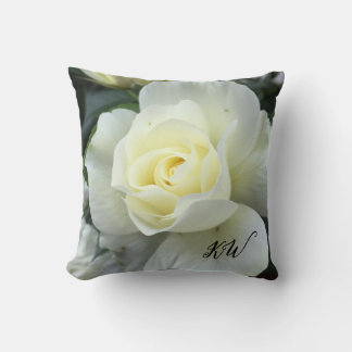 Rose White Photo Garden Cushion