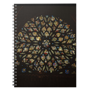 Rose window above the west door, with scenes depic spiral notebook